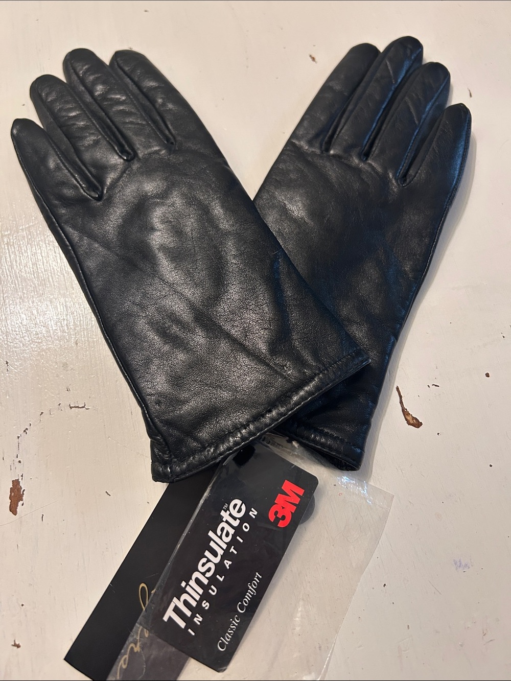 Kim Rogers Thinsulate Insulation, black leather gloves Medium